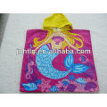 100% cotton printed kids beach towel poncho